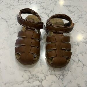 NWT Children’s Place Brown Strappy Faux Leather Kids Sandals Size 12 Youth